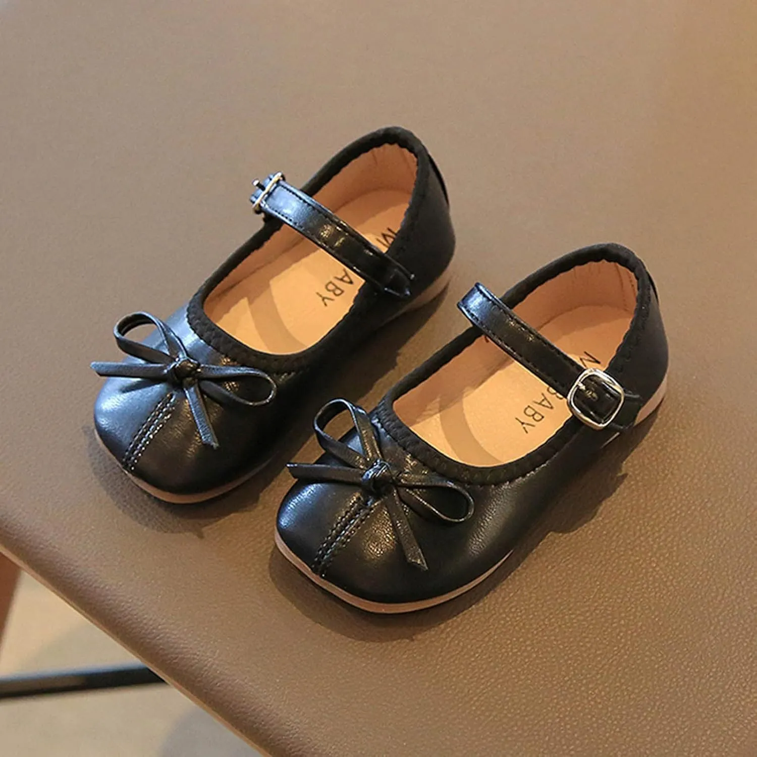 Toddler Girls Bowknot Dress Shoes Mary Jane Ballet Flats for Kids Wedding Pary Princess Bridesmaid Formal Sandal