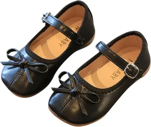 Toddler Girls Bowknot Dress Shoes Mary Jane Ballet Flats for Kids Wedding Pary Princess Bridesmaid Formal Sandal