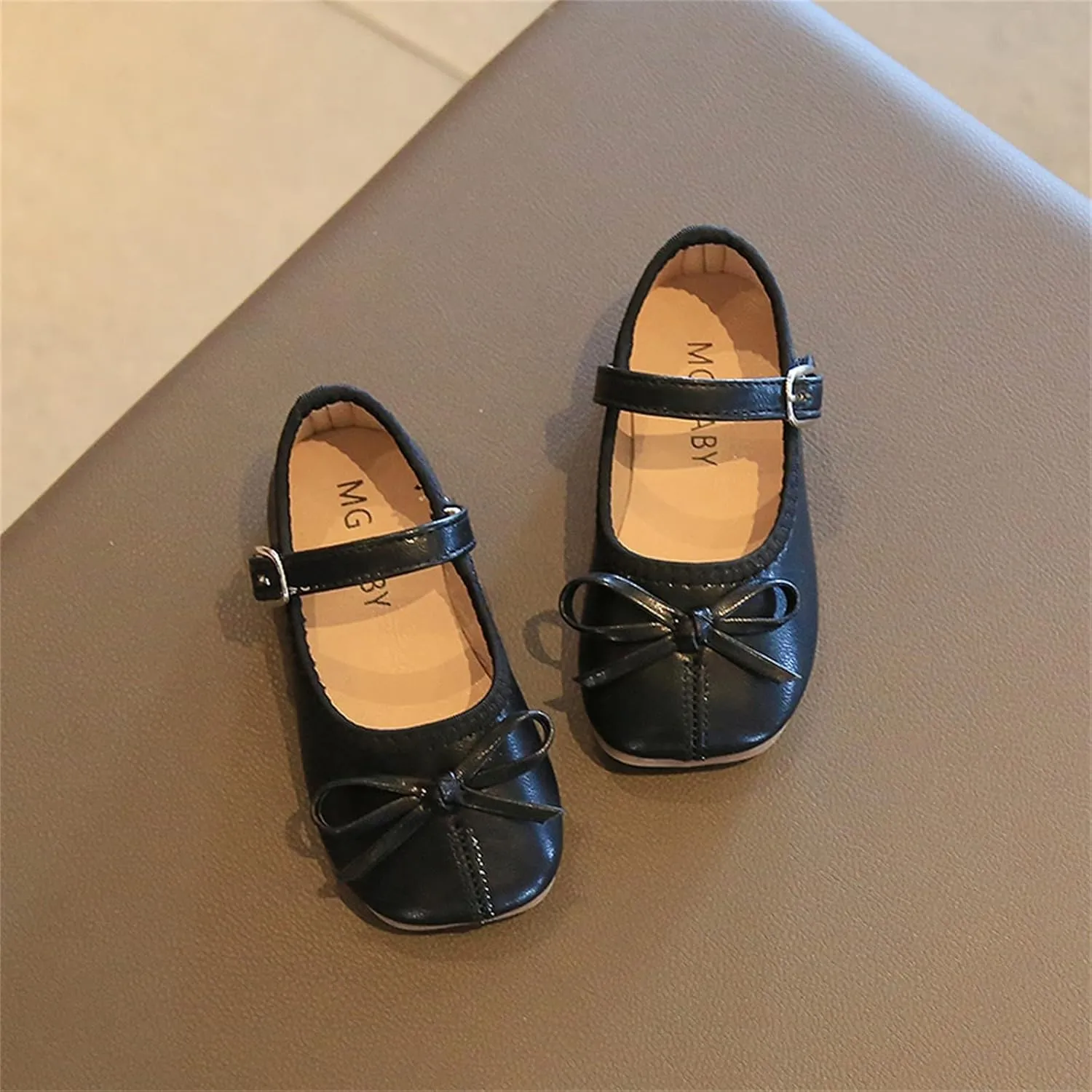 Toddler Girls Bowknot Dress Shoes Mary Jane Ballet Flats for Kids Wedding Pary Princess Bridesmaid Formal Sandal