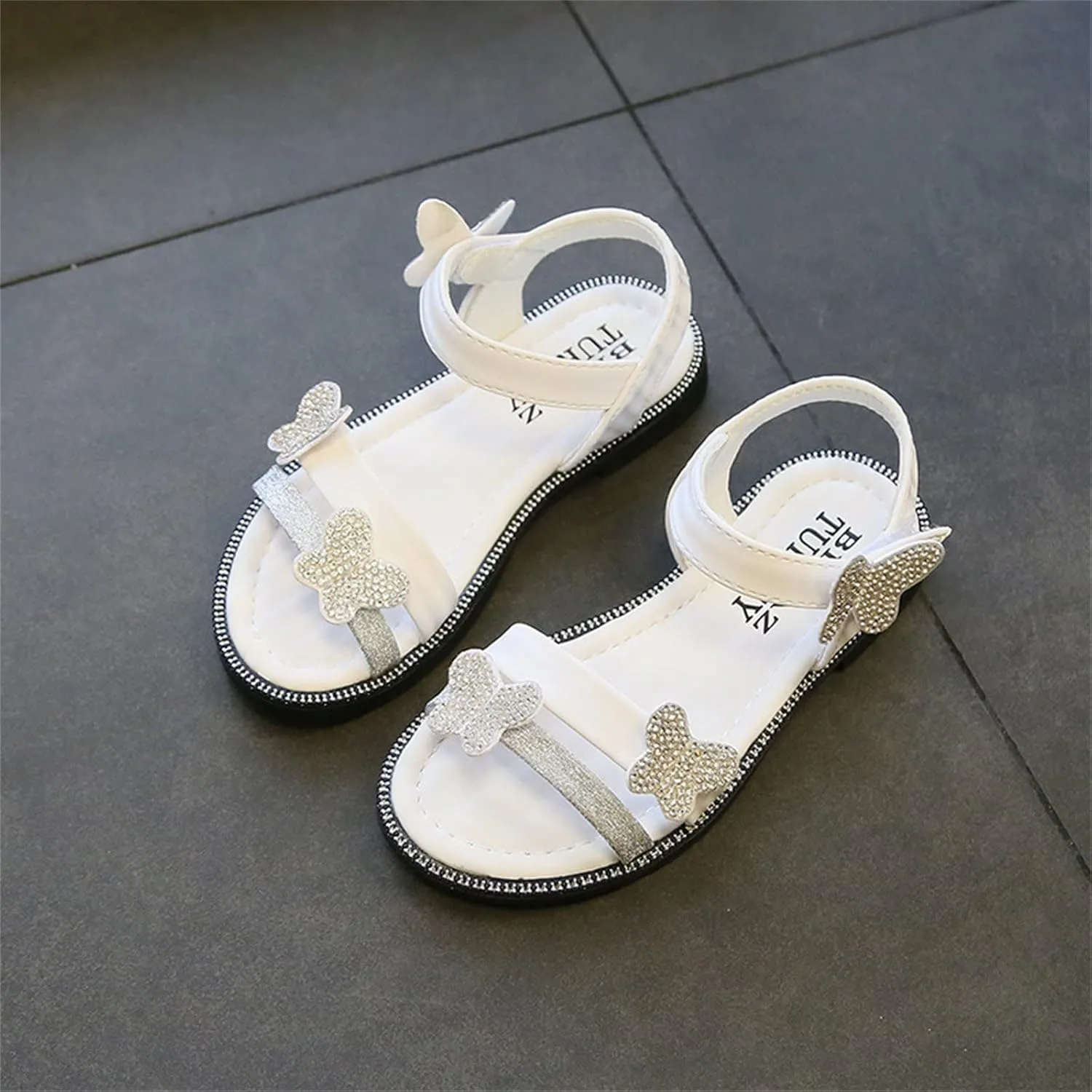 Toddler Girls Butterfly Sandals Summer Outdoor Closed Toe Soft Rubber Sole Beach Water Shoes Dress Princess Girls