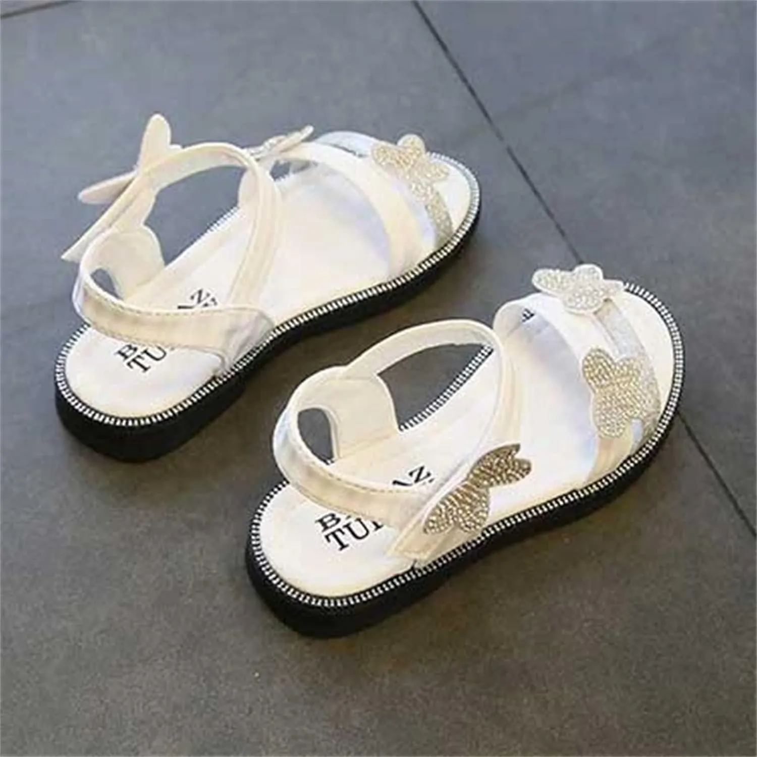 Toddler Girls Butterfly Sandals Summer Outdoor Closed Toe Soft Rubber Sole Beach Water Shoes Dress Princess Girls