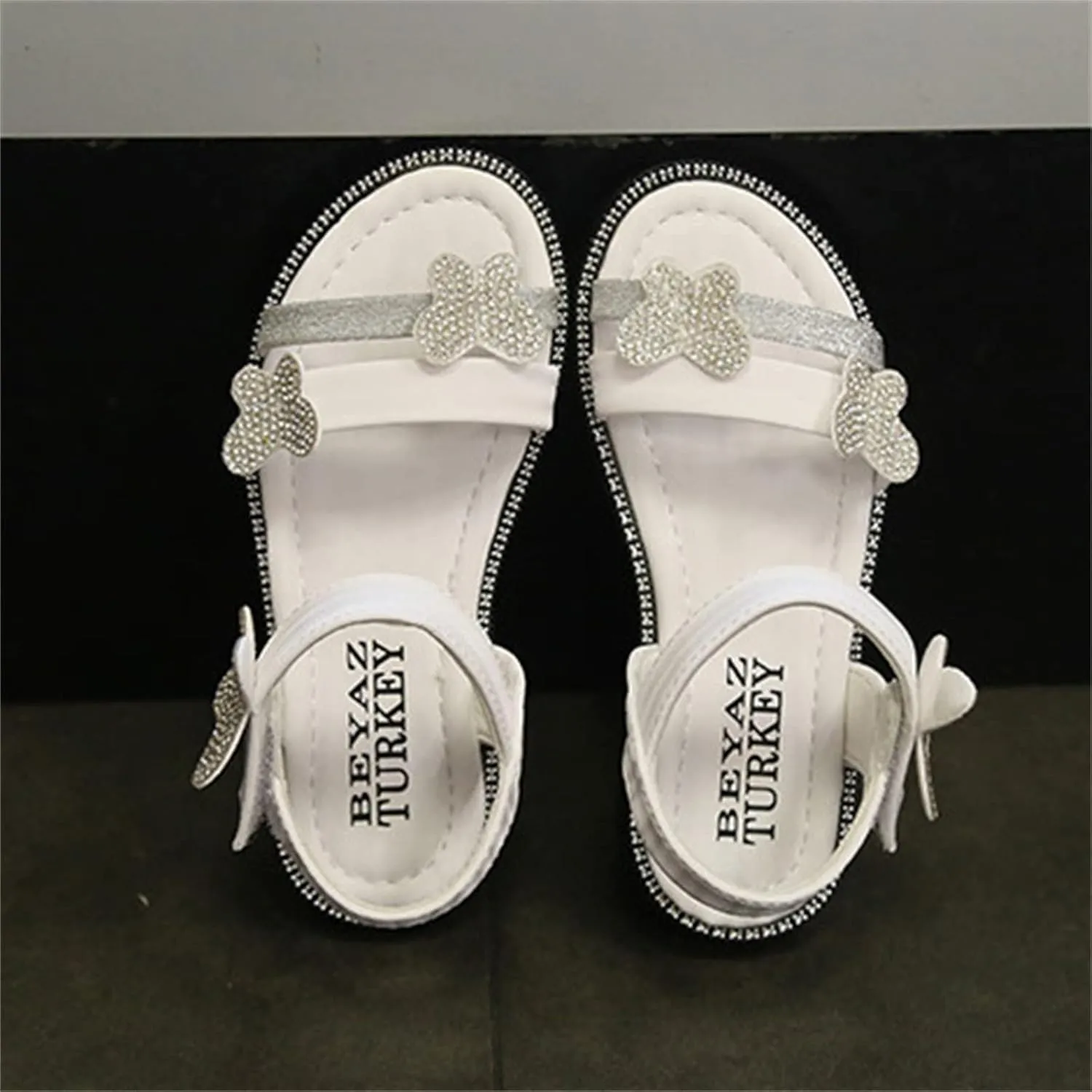 Toddler Girls Butterfly Sandals Summer Outdoor Closed Toe Soft Rubber Sole Beach Water Shoes Dress Princess Girls