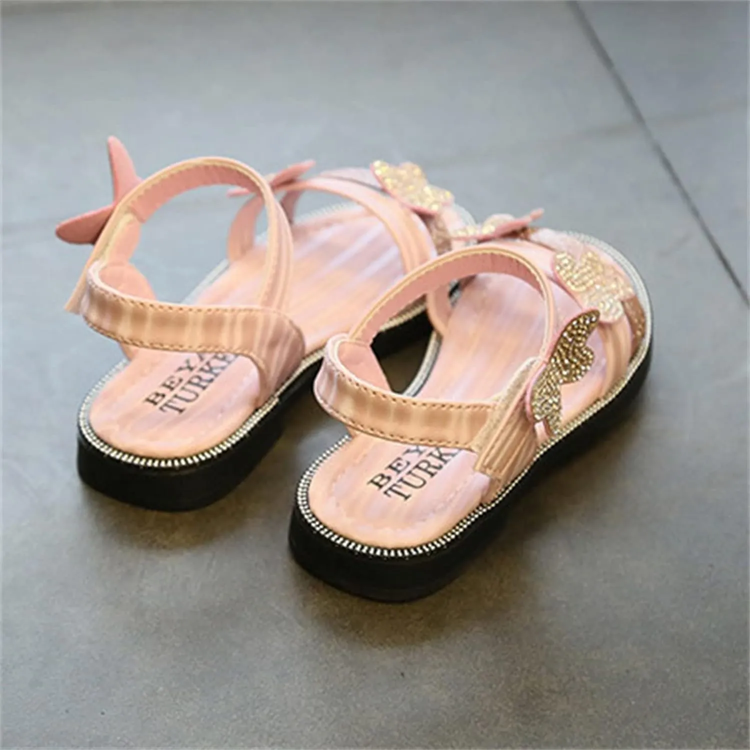 Toddler Girls Butterfly Sandals Summer Outdoor Closed Toe Soft Rubber Sole Beach Water Shoes Dress Princess Girls