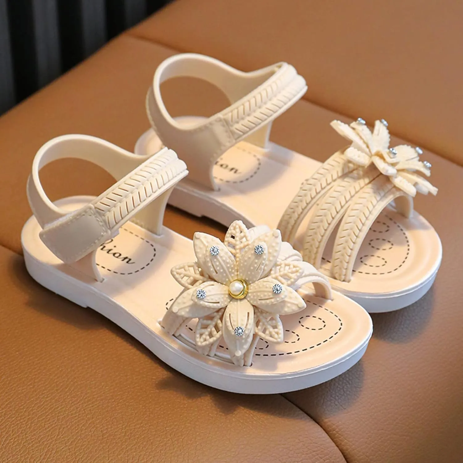 Unisex Kids Summer Sandals Baby Comfort Anti-Slip Open Toe Adjustable Walking Beach Shower Shoes for Boys Girls