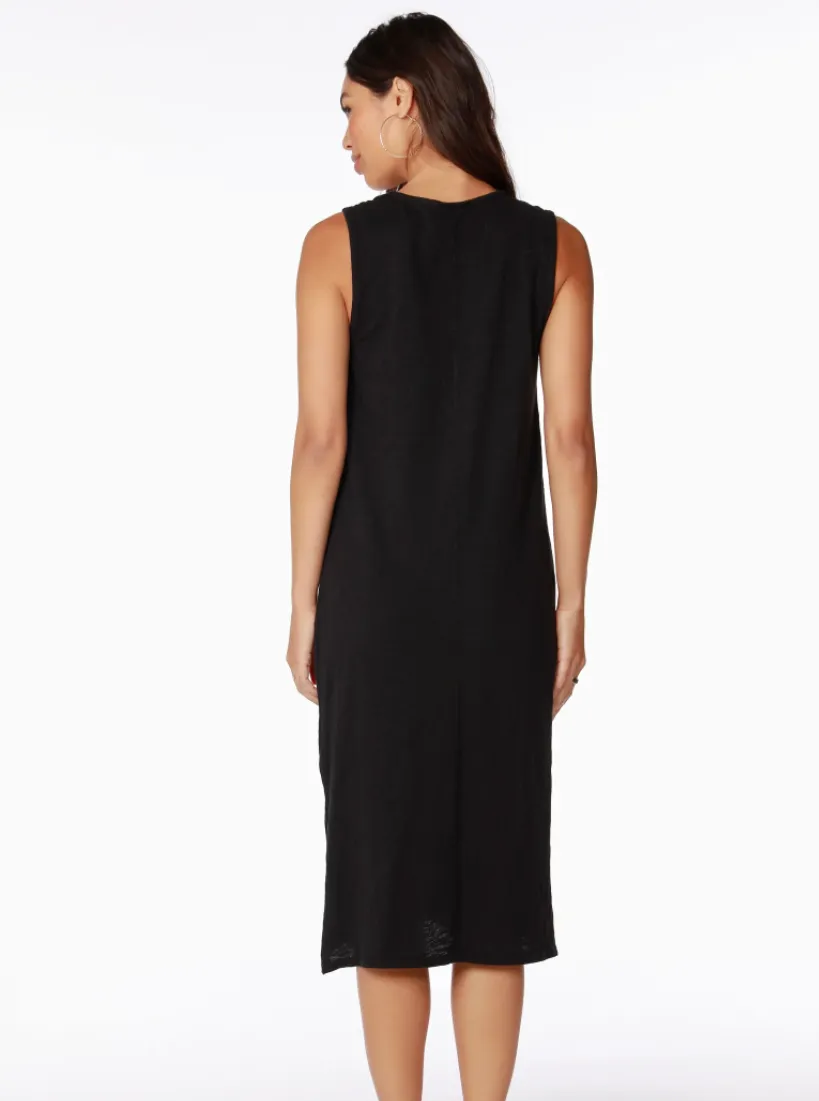 V-Neck Tank Dress [BLACK BLK-53C-36178]