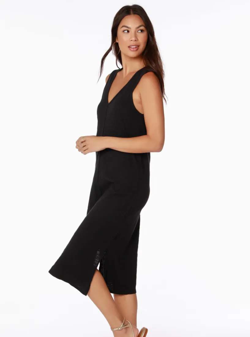 V-Neck Tank Dress [BLACK BLK-53C-36178]
