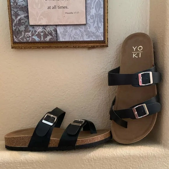 Vegan Leather Strapped Cork Sandle