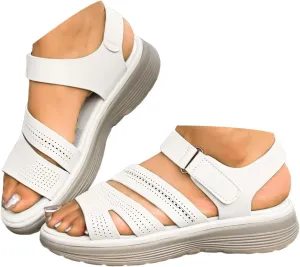 Wedge Sandals for Women Comfort Cushion Walking Sandal Girl'S Elatic Sole Solid Color Flat Walking Shoes
