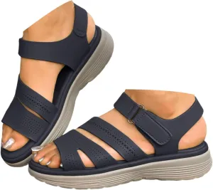 Wedge Sandals for Women Comfort Cushion Walking Sandal Girl'S Elatic Sole Solid Color Flat Walking Shoes