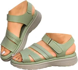 Wedge Sandals for Women Comfort Cushion Walking Sandal Girl'S Elatic Sole Solid Color Flat Walking Shoes