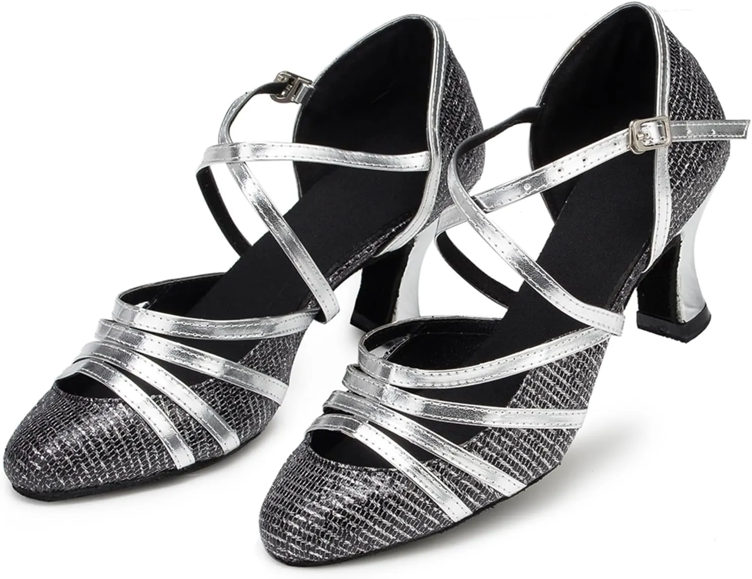 Women's Closed-Toe Ballroom Latin Party Wedding Performance Dance Shoes