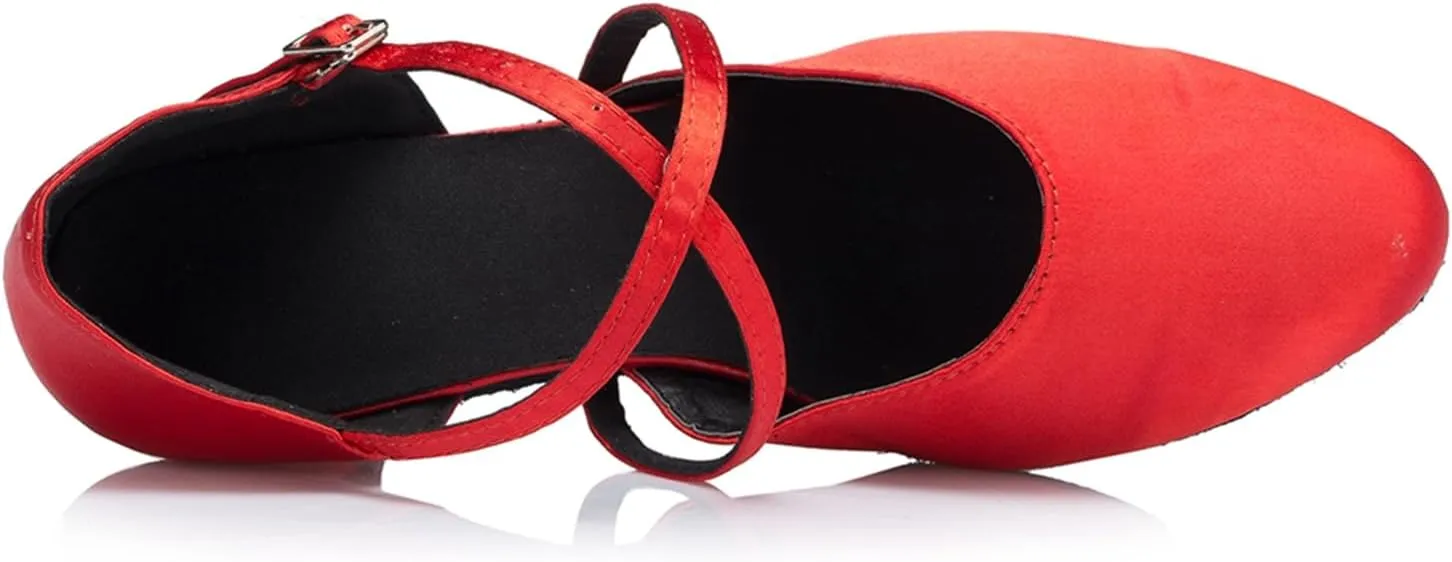 Women's Closed-Toe Ballroom Latin Party Wedding Performance Dance Shoes