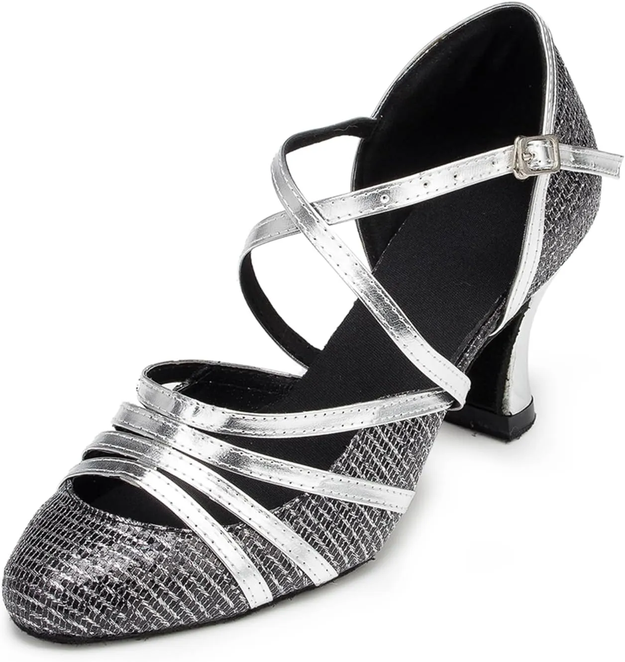 Women's Closed-Toe Ballroom Latin Party Wedding Performance Dance Shoes