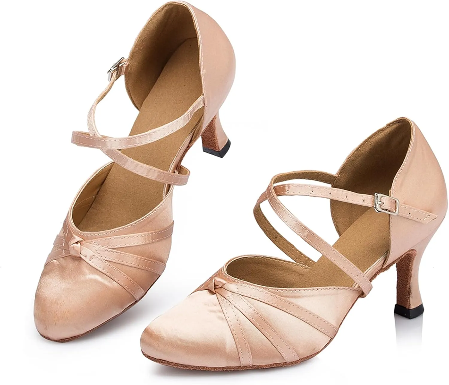 Women's Closed-Toe Ballroom Latin Party Wedding Performance Dance Shoes