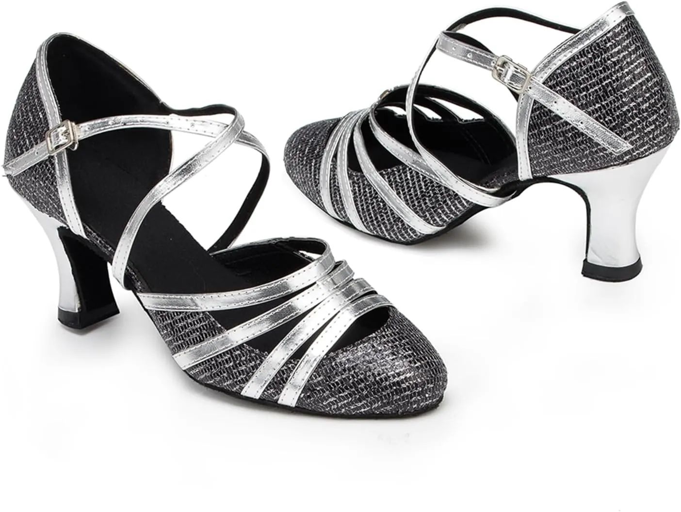 Women's Closed-Toe Ballroom Latin Party Wedding Performance Dance Shoes