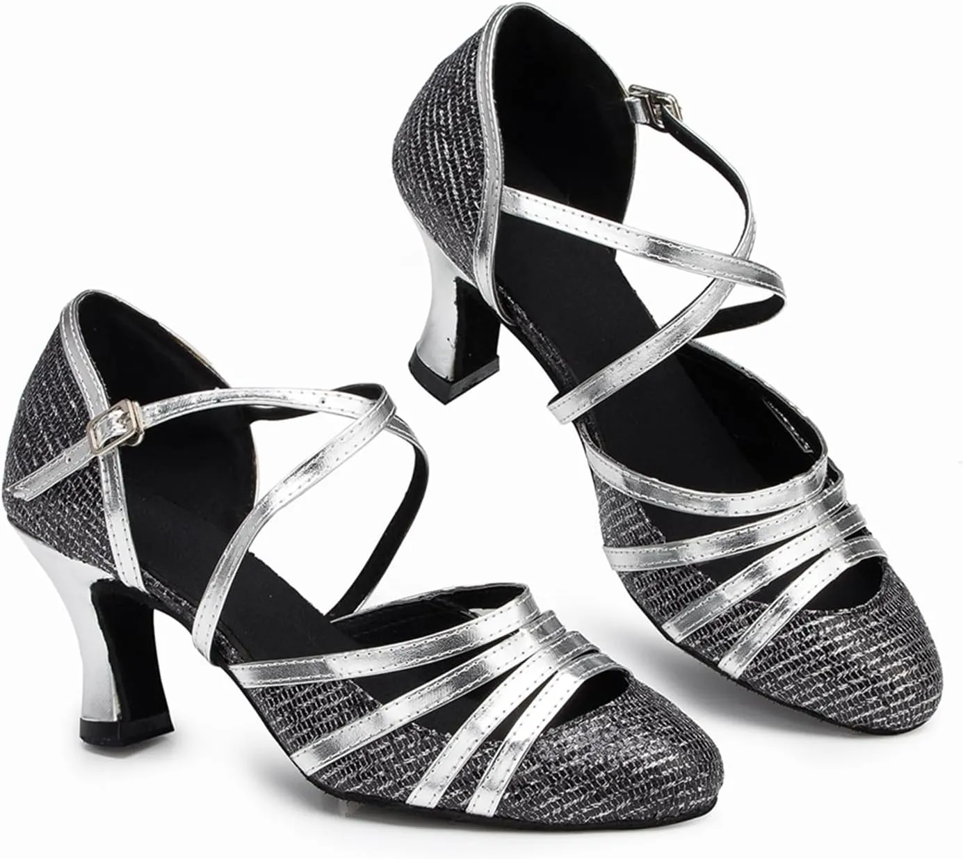 Women's Closed-Toe Ballroom Latin Party Wedding Performance Dance Shoes