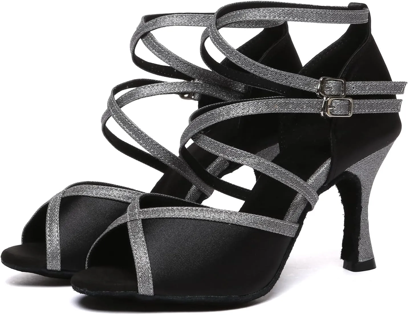 Women's Dance Shoes Ballroom Latin Performance Dancing Shoes with Cross Strap YCD50