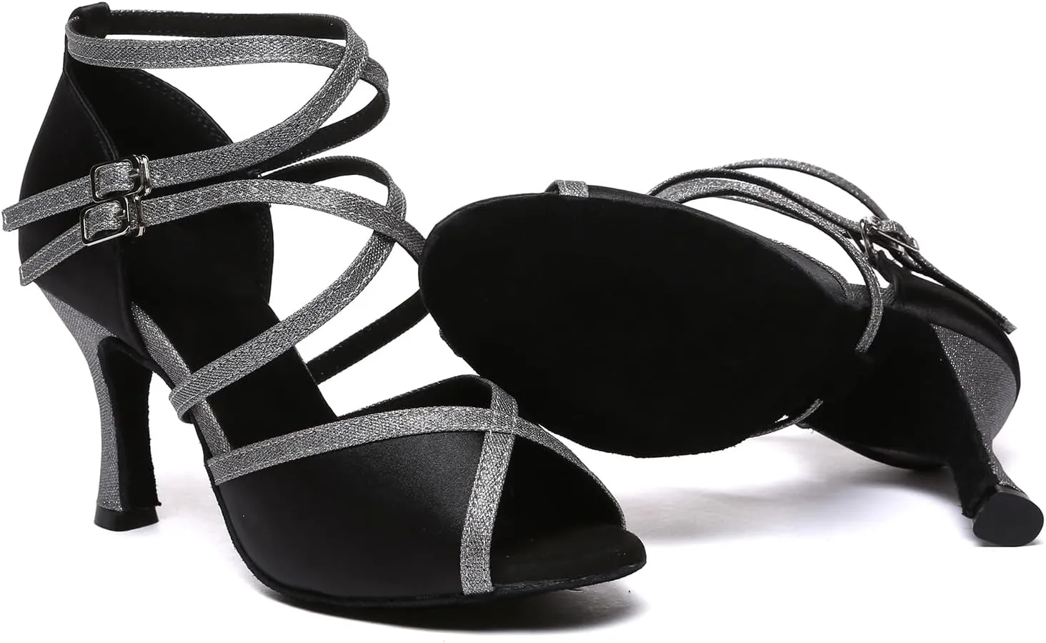 Women's Dance Shoes Ballroom Latin Performance Dancing Shoes with Cross Strap YCD50