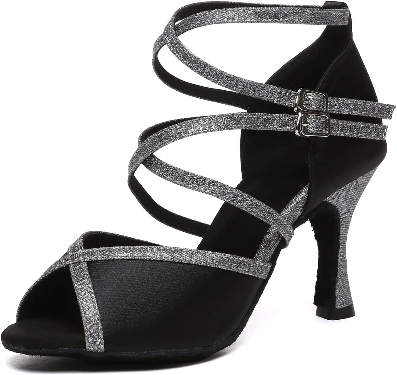Women's Dance Shoes Ballroom Latin Performance Dancing Shoes with Cross Strap YCD50