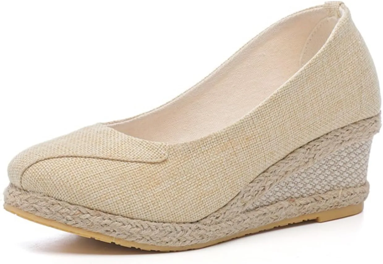 Womens Espadrilles Comfortable Arch Support Orthopedic Slip On Backless Garden Clogs Sandals Breathable Closed Toe Platform Wedge Sandals Fashion Dressy Business Casual Shoes