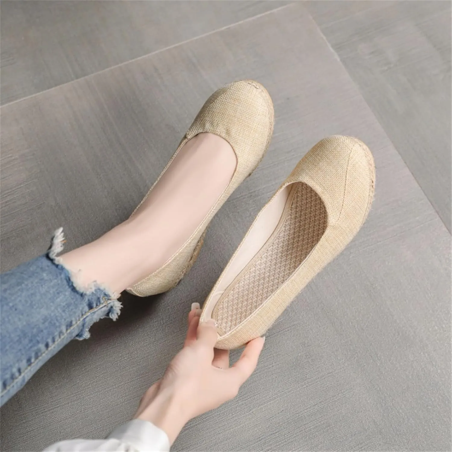 Womens Espadrilles Comfortable Arch Support Orthopedic Slip On Backless Garden Clogs Sandals Breathable Closed Toe Platform Wedge Sandals Fashion Dressy Business Casual Shoes