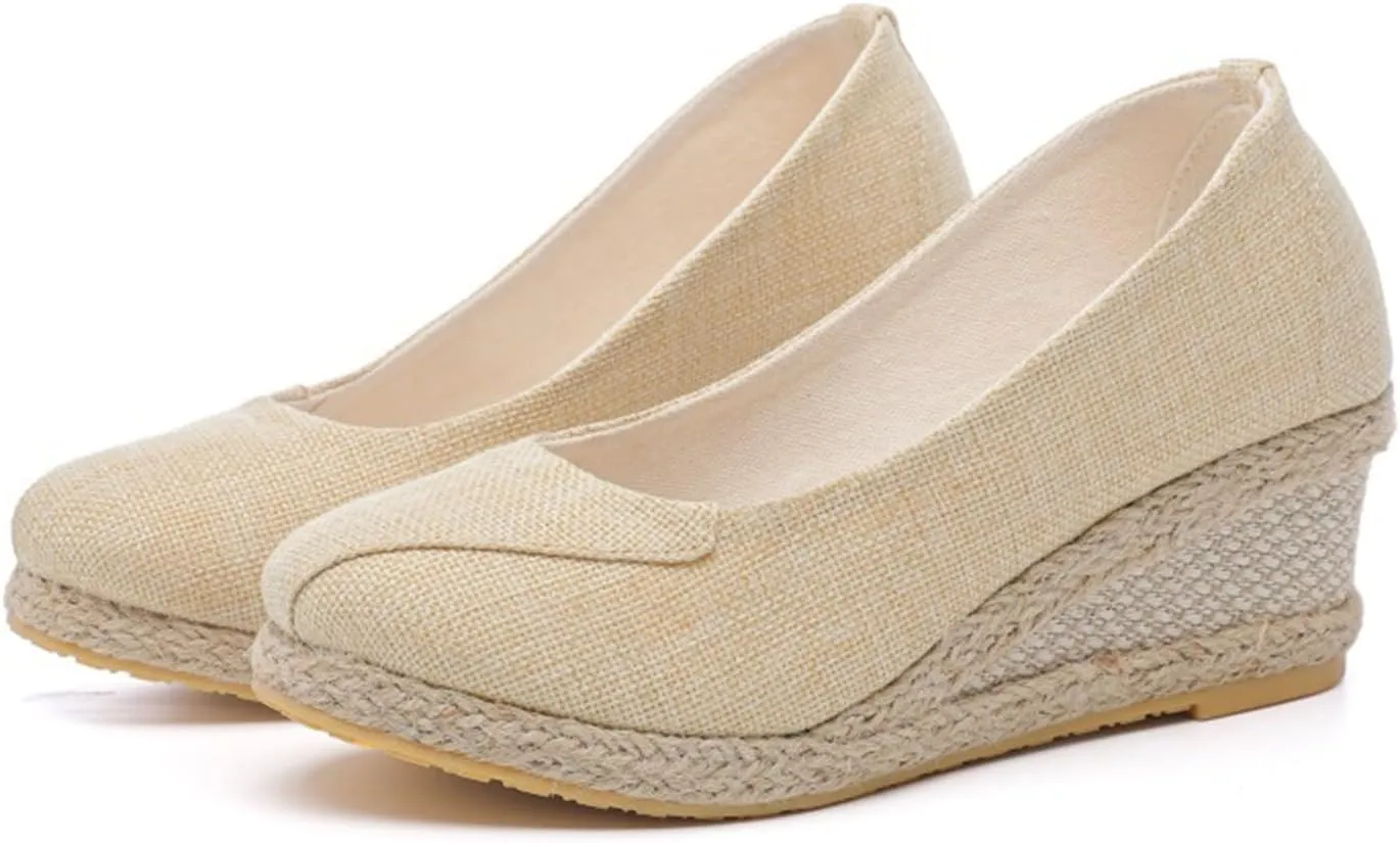 Womens Espadrilles Comfortable Arch Support Orthopedic Slip On Backless Garden Clogs Sandals Breathable Closed Toe Platform Wedge Sandals Fashion Dressy Business Casual Shoes