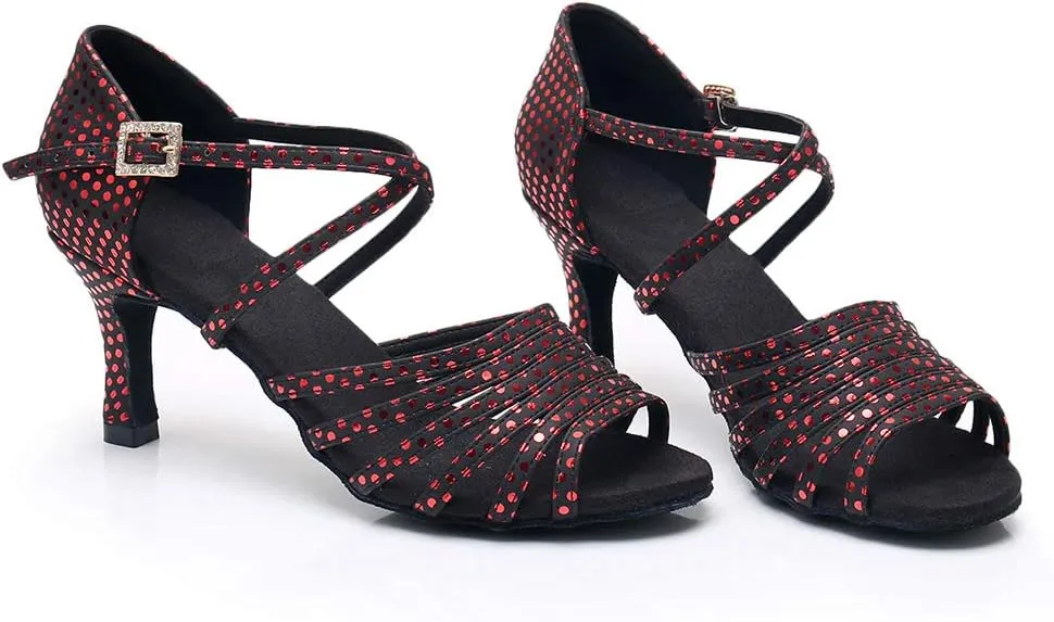 Women's Latin Dance Shoes Salsa Professional Ballroom Practice Performance Dancing Shoes