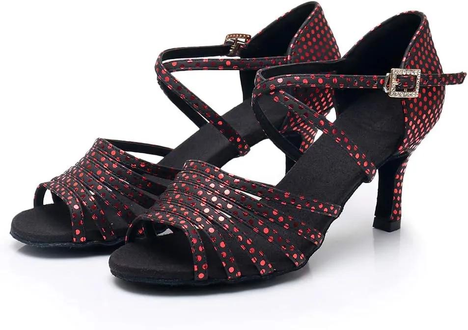 Women's Latin Dance Shoes Salsa Professional Ballroom Practice Performance Dancing Shoes