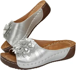 Women's Platform & Wedge Sandals Flower Arch Support Orthopedic Sandals Slippers, Summer Fish Mouth Open Toe Platform Slippers Comfortable Slip on Walking Shoes