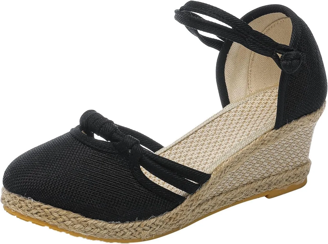 Womens Sandals Ankle Buckle Strap Closed Toe Wedge Sandals Comfortable Anti Slip Casual Non-Slip Dressy Espadrilles Sandal 2025