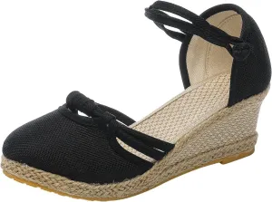 Womens Sandals Ankle Buckle Strap Closed Toe Wedge Sandals Comfortable Anti Slip Casual Non-Slip Dressy Espadrilles Sandal 2025
