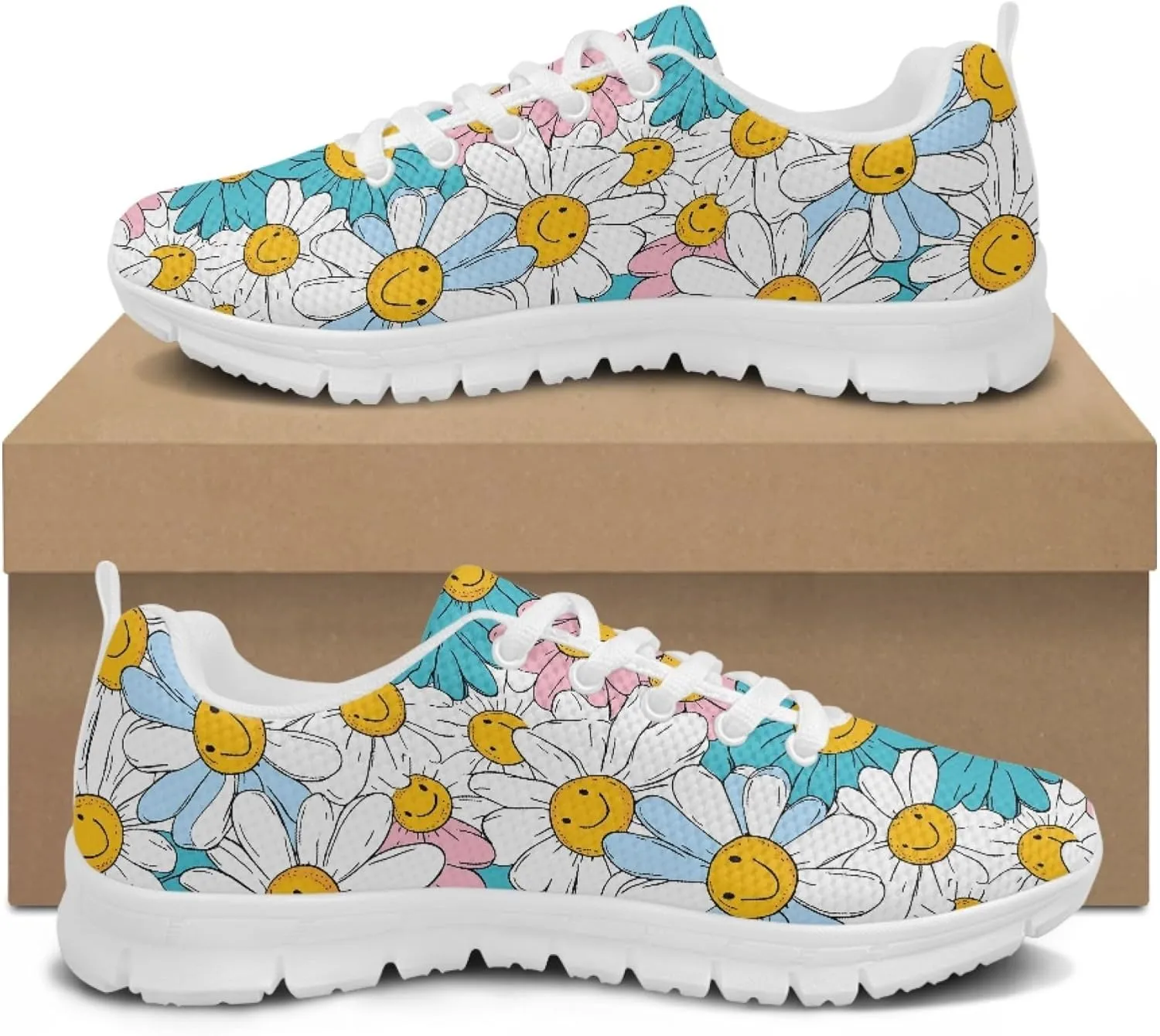 Womens Sports Shoes Teens Trainer Running Travel Sneaker Walking Low Heel Lace Up Adults Teenager Lightweight Sneakers