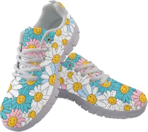 Womens Sports Shoes Teens Trainer Running Travel Sneaker Walking Low Heel Lace Up Adults Teenager Lightweight Sneakers