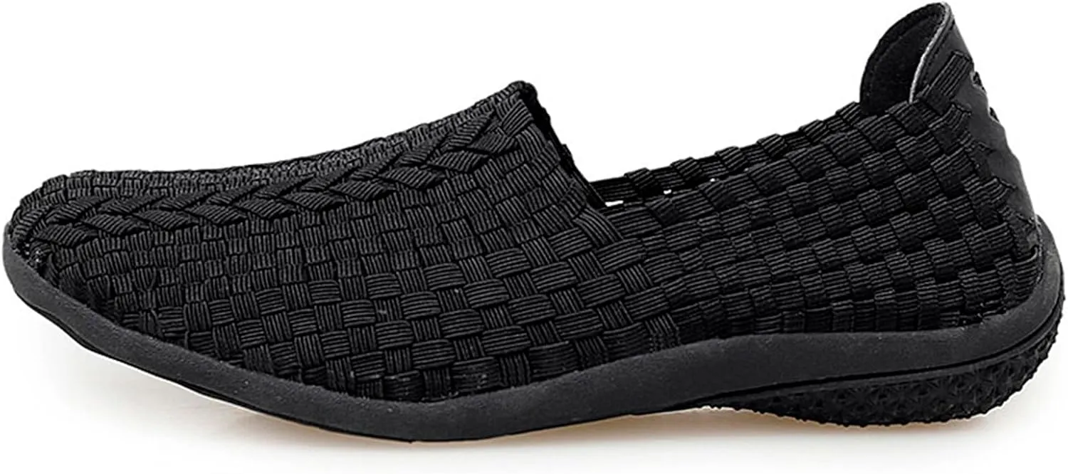 Women's Walking Shoes, Breathable Lightweight Comfortable and Soft Casual Workout Sneakers, Slip on Summer Sneaker, Non-Slip Nursing Walking Fitness Shoes Black