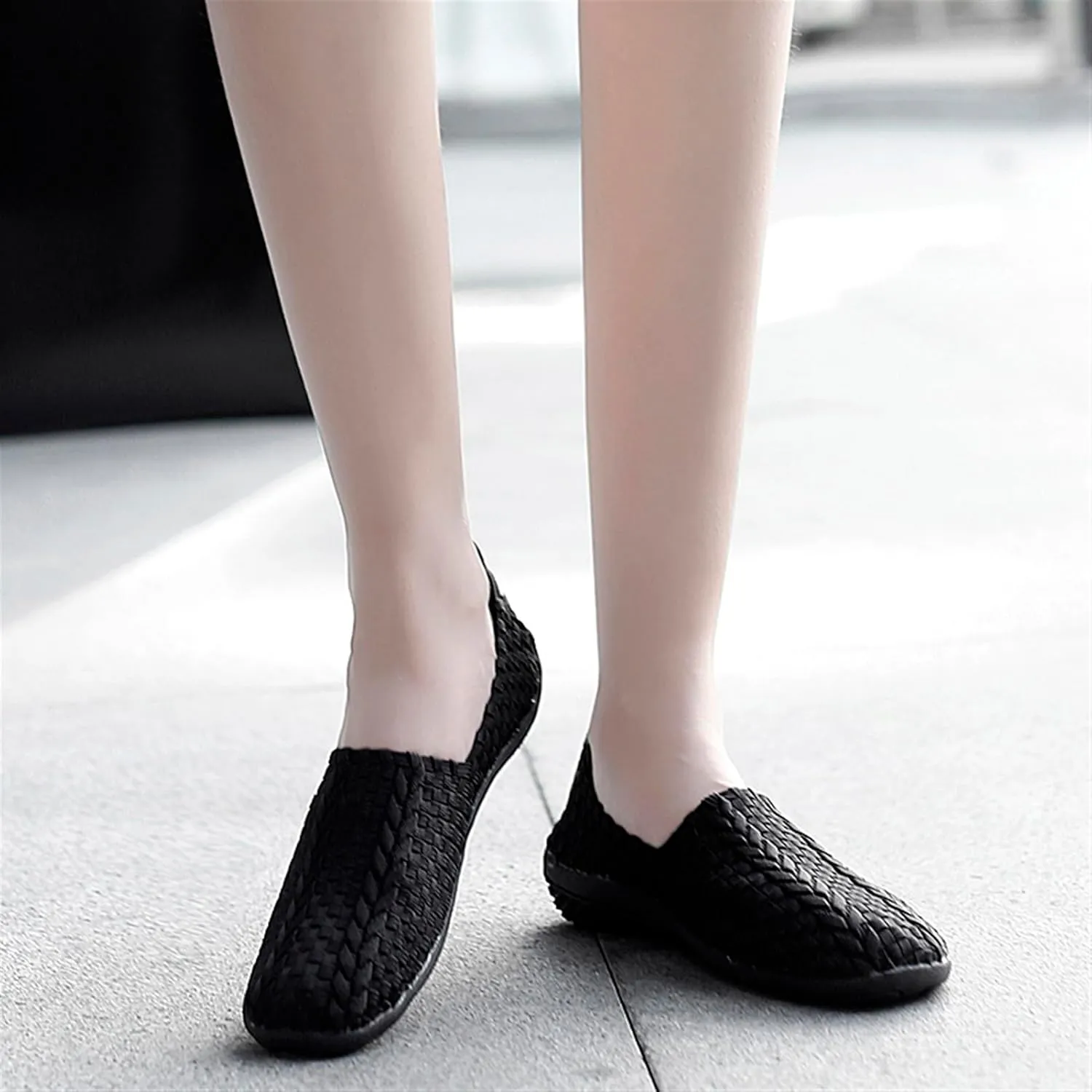 Women's Walking Shoes, Breathable Lightweight Comfortable and Soft Casual Workout Sneakers, Slip on Summer Sneaker, Non-Slip Nursing Walking Fitness Shoes Black