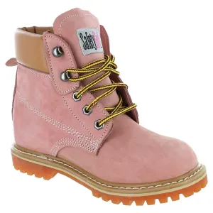 Womens Work Boots | Waterproof Leather Work Boots for Women | Oil & Slip-Resistant Soft Toe Boots for Women | Premium Nubuck Leather | Lightweight and Comfortable | Pink Leather - 10.5W